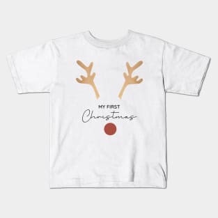 Baby's First Christmas, New Baby Gift Reindeer Christmas, 1st Christmas Bodysuit for Baby Kids T-Shirt
